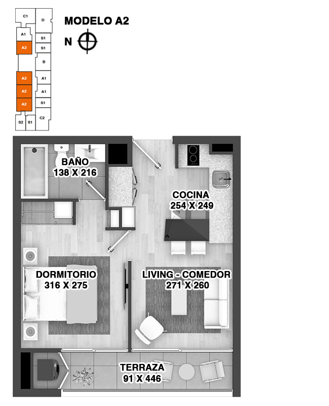 Santos Dumont, Etapa B - Depto A2