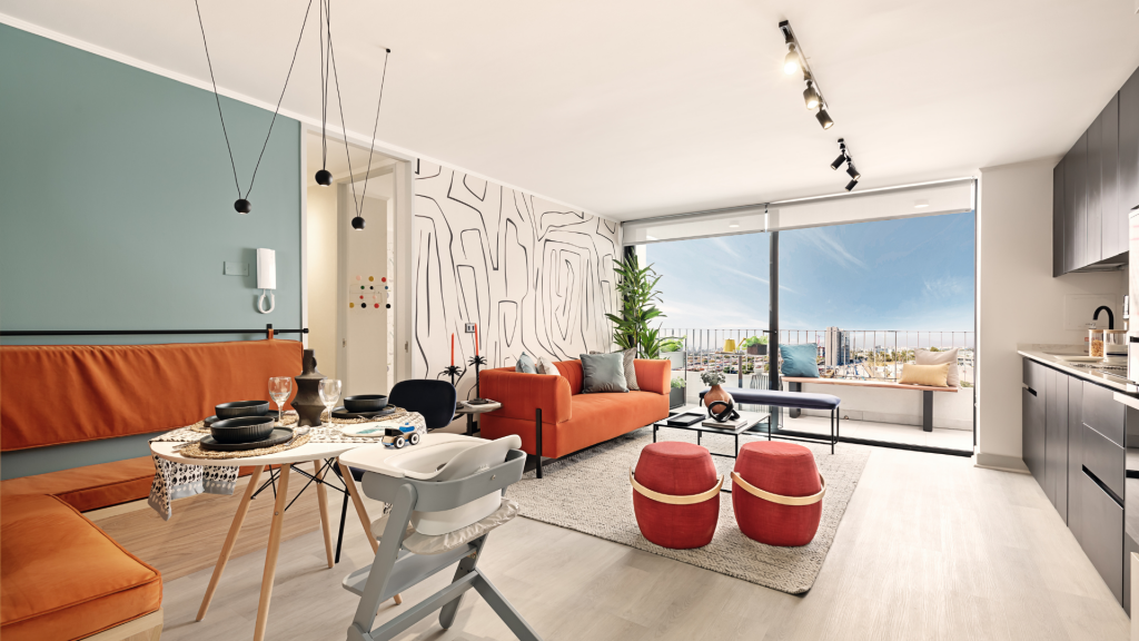 Vista de uno de los modelos de departamentos en venta Ñuñoa Pilares.