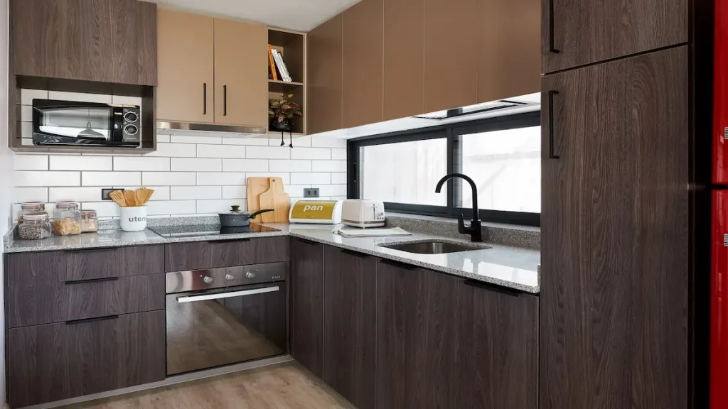 Departamentos con cocina integrada modernos.