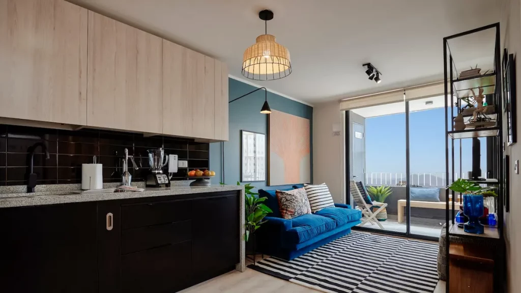 Espacio de living en departamentos en La Cisterna, proyecto Lo Ovalle 0330